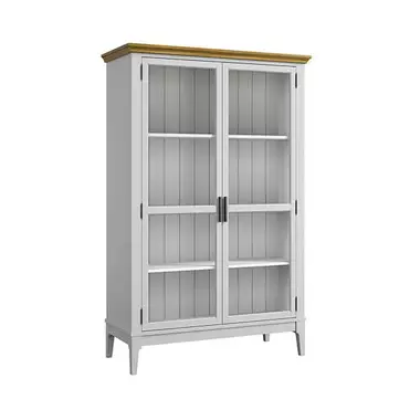 Шкаф для посуды «Квадро-С» 20 (белый лак-антик 24)