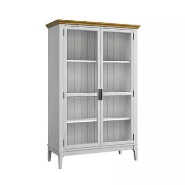 Шкаф для посуды «Квадро-С» 20 (белый лак-антик 24)