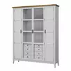 Шкаф для книг «Квадро-С» 422Ф/04Б (белый лак-антик 24)