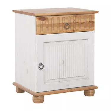   Тумба прикроватная массив сосны с ящиком и дверкой Хельсинки-11 (антик)  