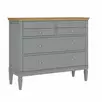 Комод с 6 ящиками массив сосны "Ольса" 042 (серый 7042/антик 24)