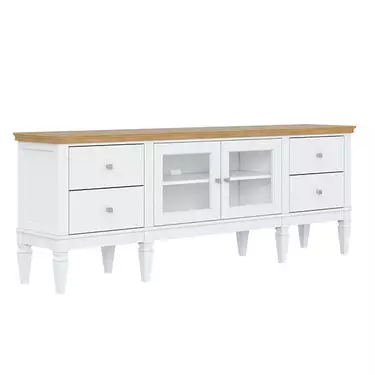 Тумба ТВ с дверками «Ольса" 24 (2000) (белый лак-антик 24)