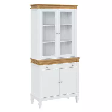 Буфет массив сосны "Ольса" 220/221 (белый лак/антик 24)