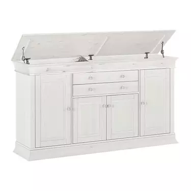 Комод "Бостон" 4+2 с откидной крышкой (белый воск)