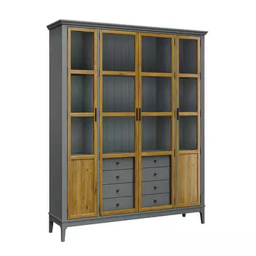 Шкаф для книг «Квадро-С» 422С/04С (серый 7042-антик 24)