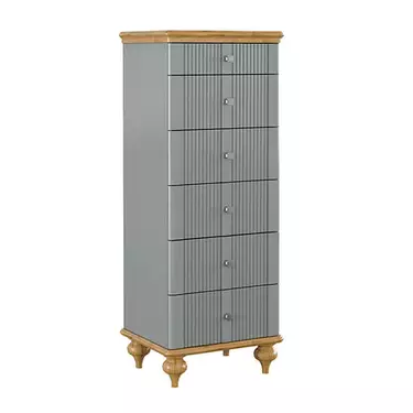Комод 6 ящиков из массива "Рандеву" 06 (серый-7042/антик-24)