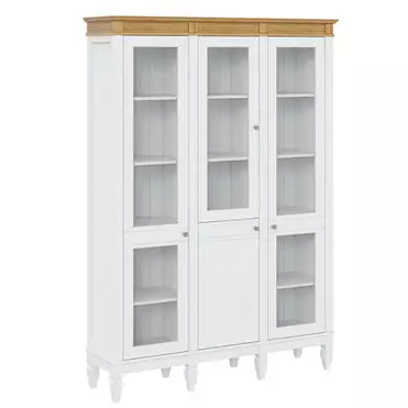 Стеллаж массив сосны "Ольса" 321/100 (белый лак/антик 24)