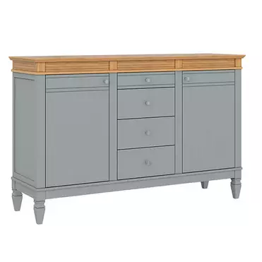 Комод с 4 ящиками массив Ольса 324 (серый 7042/антик 24)