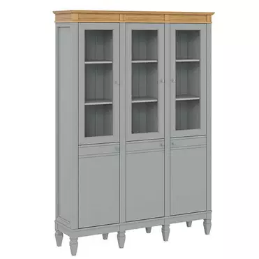 Стеллаж массив сосны "Ольса" 303/300 (серый 7042/антик 24)