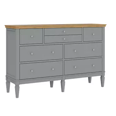 Комод с 8 ящиками серый "Ольса" 224 (серый 7042/антик 24)
