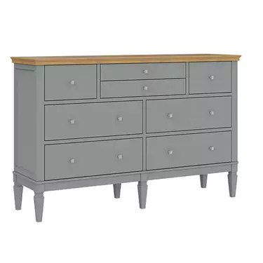 Комод с 8 ящиками серый "Ольса" 224 (серый 7042/антик 24)