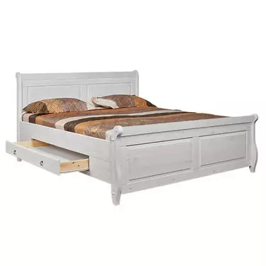 Кровать "Мальта" М-160 с ящиками (белый воск)