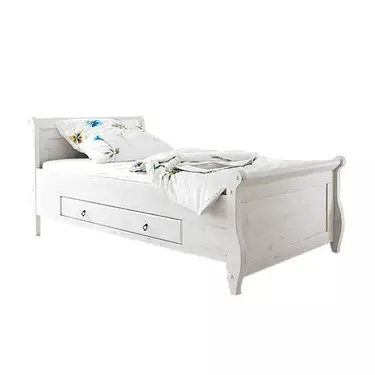(1.1.2) Кровать Мальта 100 с ящиками (белый воск)