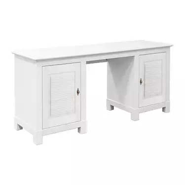   Стол письменный белый «Рауна" 20 2-х тумбовый (белый воск УКВ)  