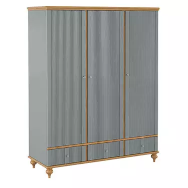 Шкаф для одежды с 3 ящиками массив сосны серый "Рандеву" 33 (серый 7042/антик-24)