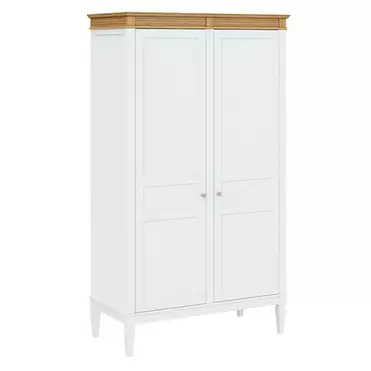 Шкаф для одежды белый "Ольса" 02 (белый лак/антик 24)