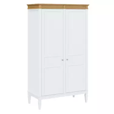 Шкаф для одежды белый "Ольса" 02 (белый лак/антик 24)