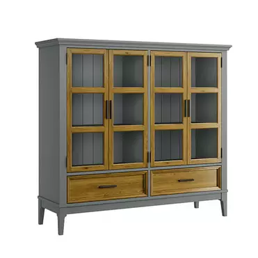 Шкаф для посуды «Квадро-С» 42 (серый 7042-антик 24)