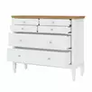 Комод 6 ящиков "Ольса" 042 (белый лак/антик 24)