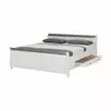 Кровать белая "Мальта" 1400 с ящиками (серый)
