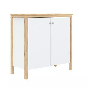 Тумба массив сосны Вояж-20 (Белый лак + антик №24)