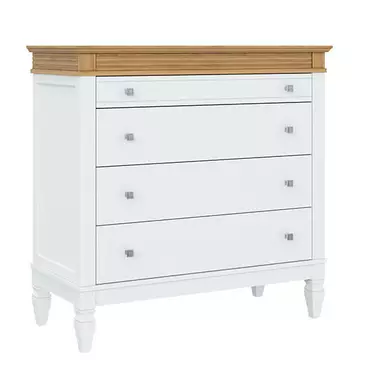   Комод с 4 ящиками Ольса 204 (белый лак/антик 24)  