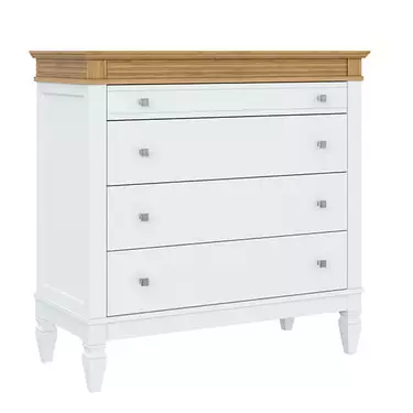   Комод с 4 ящиками Ольса 204 (белый лак/антик 24)  