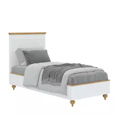 Кровать "Рандеву" 90 (сосна) (белый лак-антик 24)