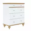 Комод белый с 4 ящиками "Рандеву" 04 (838) (белый лак/антик-24)