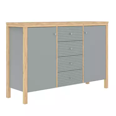   Тумба с 4 ящиками Вояж-24-РЯ (Серый №7042+ антик №24)  