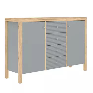   Тумба с 4 ящиками Вояж-24-РЯ (Серый №7042+ антик №24)  