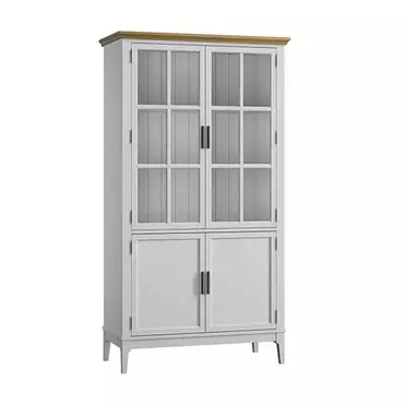 Шкаф для посуды «Квадро-С» 22-185 (белый лак-антик 24)