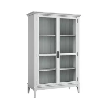 Шкаф для посуды «Квадро-С» 20 (белый лак-серый 7042)