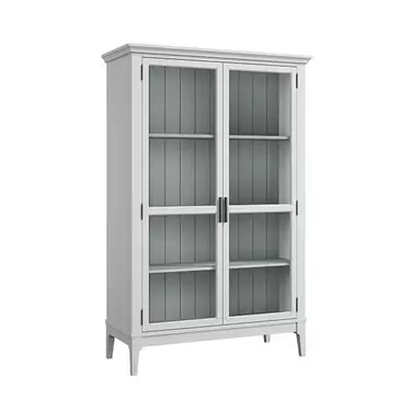 Шкаф для посуды «Квадро-С» 20 (белый лак-серый 7042)