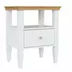Тумба прикроватная белая с ящиком «Ольса" 01 (белый лак/антик 24)