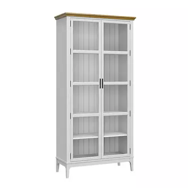 Шкаф для книг «Квадро-С» 220 (белый лак-антик 24)