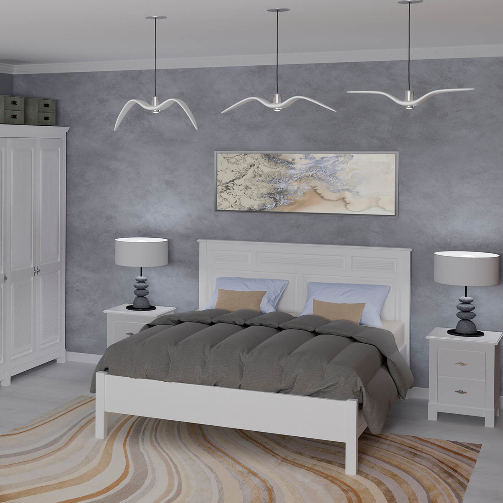 Кровать белая "Рауна" М-1600-БИ (белый воск УКВ)