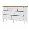 Комод 8 ящиком массив "Ольса" 224 (белый лак/антик 24)