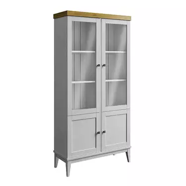 Шкаф для посуды «Бон Вояж» 22 (белый лак-антик 24)