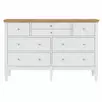 Комод 8 ящиком массив "Ольса" 224 (белый лак/антик 24)