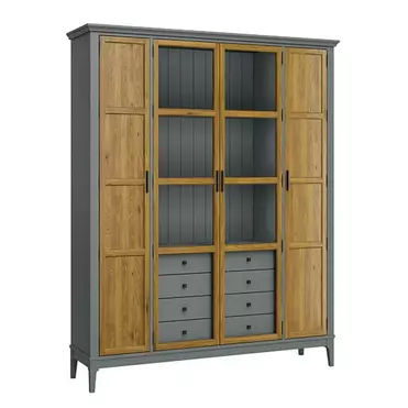 Шкаф для книг «Квадро-С» 422Ф/04С (серый 7042-антик 24)