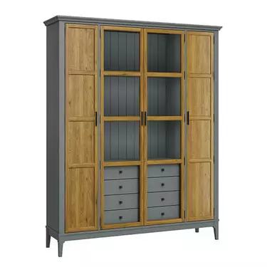 Шкаф для книг «Квадро-С» 422Ф/04С (серый 7042-антик 24)