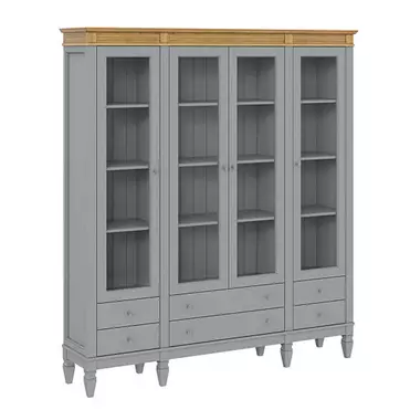 Стеллаж "Ольса" 404/006 (серый 7042/антик 24)