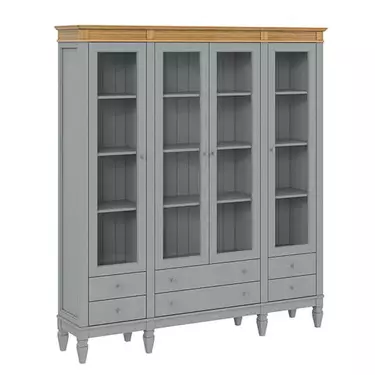 Стеллаж "Ольса" 404/006 (серый 7042/антик 24)