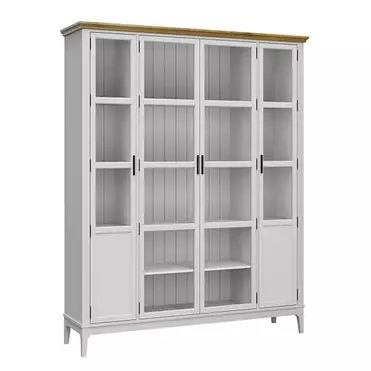 Шкаф для книг «Квадро-С» 422С (белый лак-антик 24)