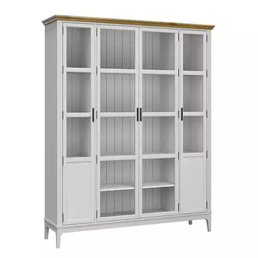 Шкаф для книг «Квадро-С» 422С (белый лак-антик 24)