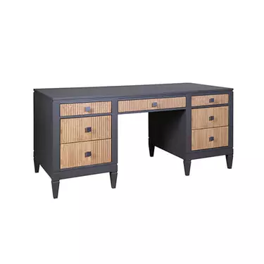 Стол письменный чёрный дуб "Фокстрот" 207A (бетон/дуб натуральный/бетон)