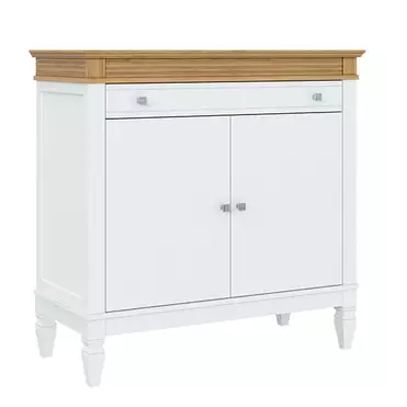     Комод белый 1 ящик Ольса 221 (белый лак/антик 24)   