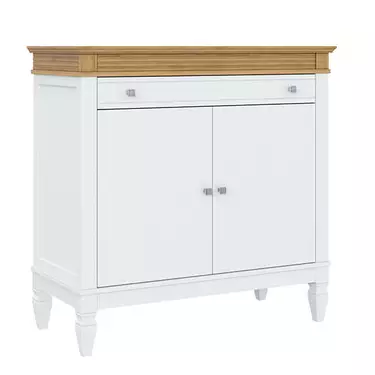     Комод белый 1 ящик Ольса 221 (белый лак/антик 24)   