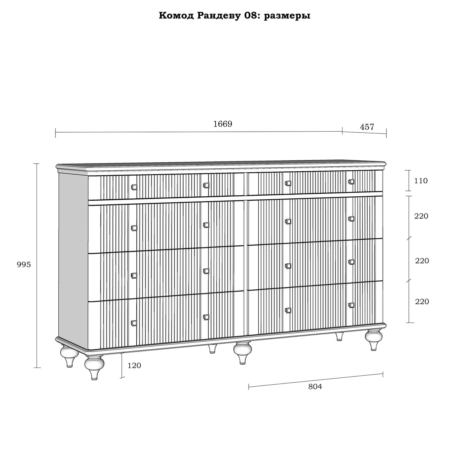 Комод "Рандеву" 08 (сосна)(серый 7042-антик 24)